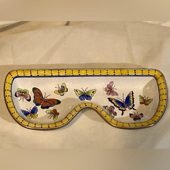 Vintage Designer Kelvin Chen Butterfly Eyeglass Holder enameled Copper - Picture 1 of 11